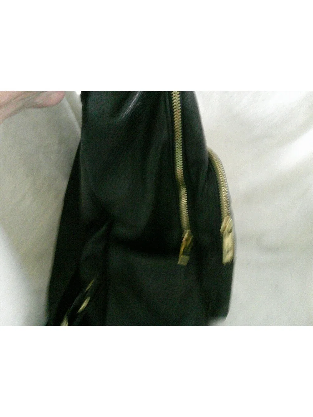 London Fog Quilted Black Leather Backpack NWOT